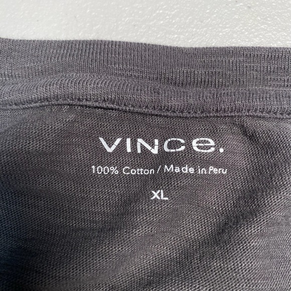 Vince Slub Cotton Henley XL Mens L/S Crew Neck Solid Taupe Minimalist Normcore - Picture 7 of 9